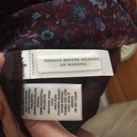 Ruffled Front Floral Purple Blue Long Sleeve Dress - Picture 7 of 7